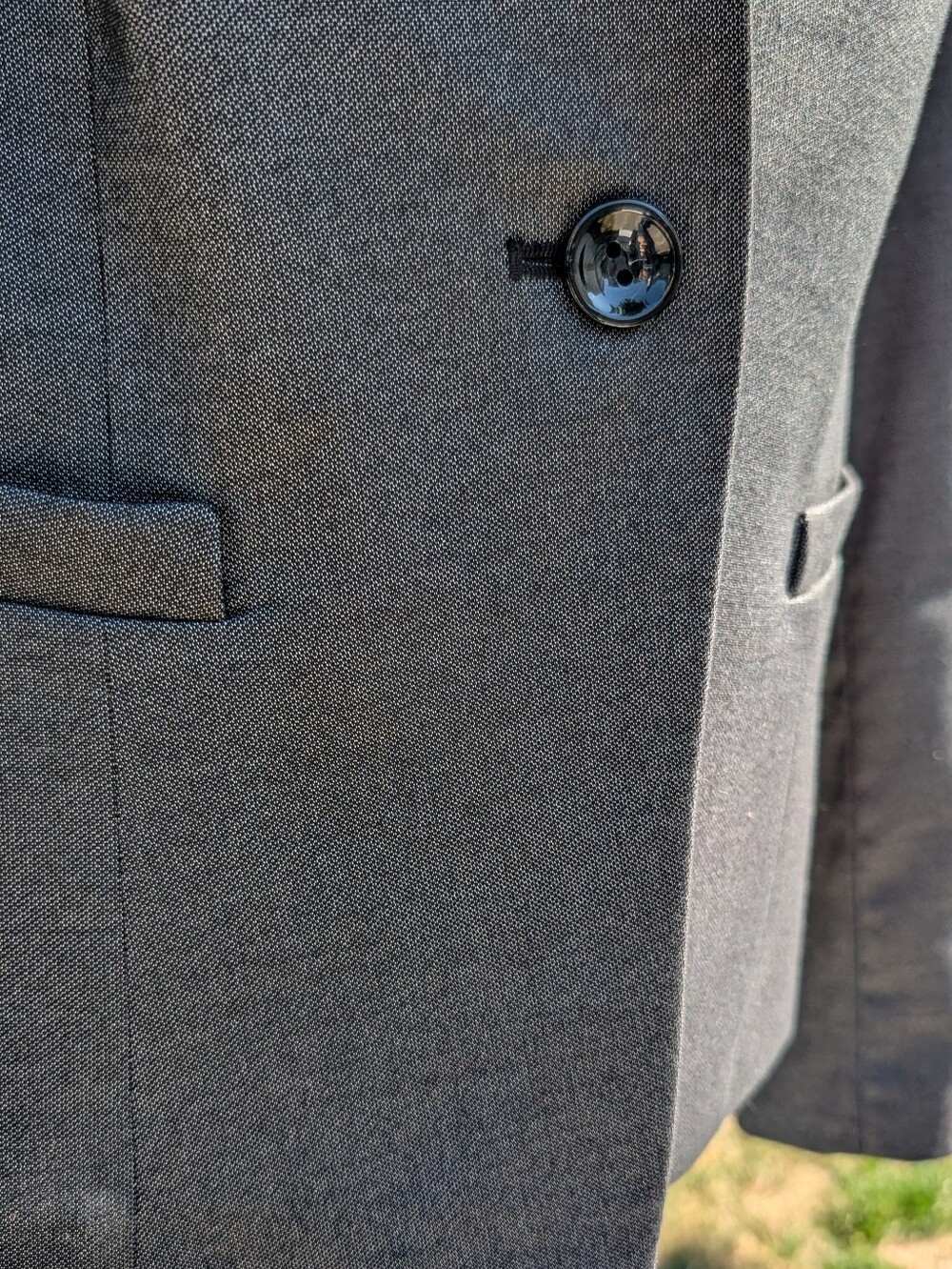 Blazer 1 Button Anne Klein Women's 14 Career Classic Lined Gray Business